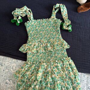 TCEC Green & Yellow Summer Mini Dress